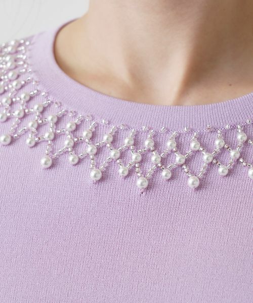 Leilian / レリアン ニット・セーター | ビジューネックニット | 詳細12