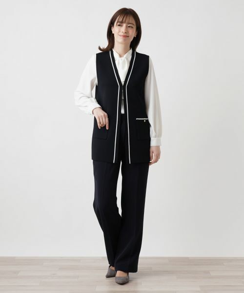 Leilian / レリアン テーラードジャケット | Vネックベスト | 詳細1