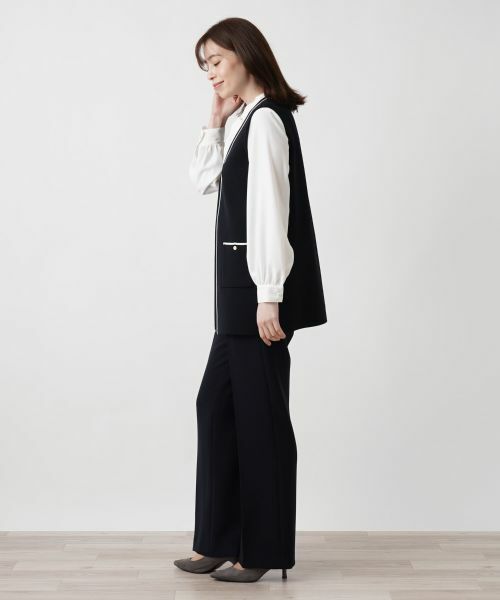 Leilian / レリアン テーラードジャケット | Vネックベスト | 詳細2