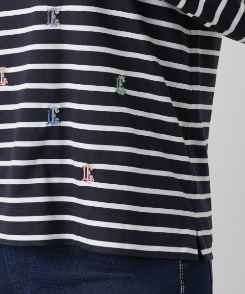 Leilian / レリアン カットソー | 刺繍ボーダーカットソー | 詳細13