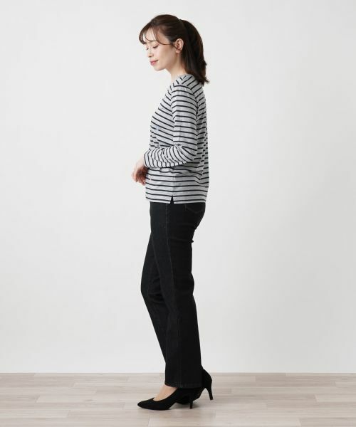 Leilian / レリアン カットソー | 刺繍ボーダーカットソー | 詳細2