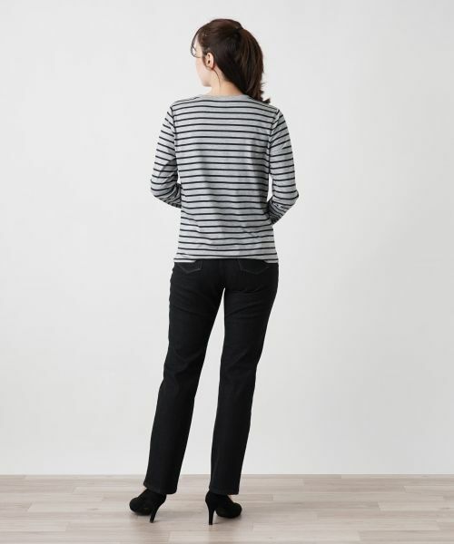 Leilian / レリアン カットソー | 刺繍ボーダーカットソー | 詳細3