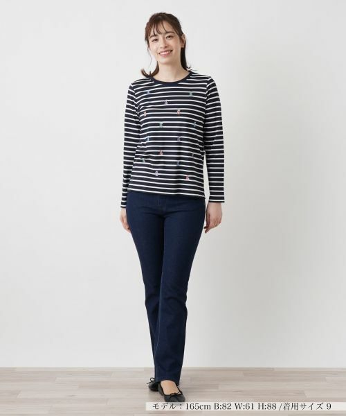 Leilian / レリアン カットソー | 刺繍ボーダーカットソー | 詳細4