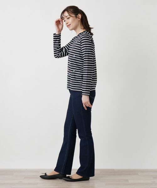 Leilian / レリアン カットソー | 刺繍ボーダーカットソー | 詳細5