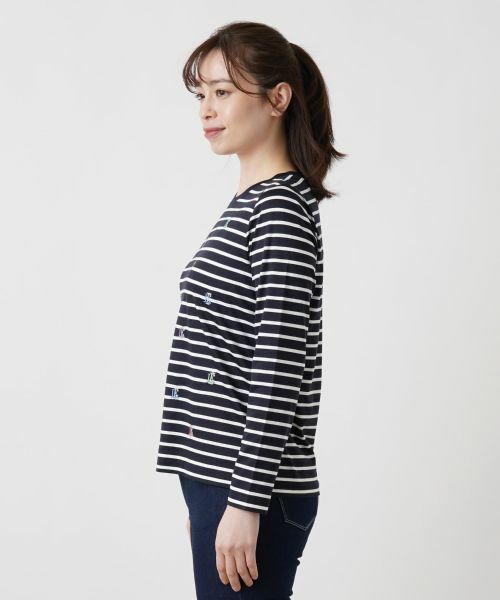 Leilian / レリアン カットソー | 刺繍ボーダーカットソー | 詳細8