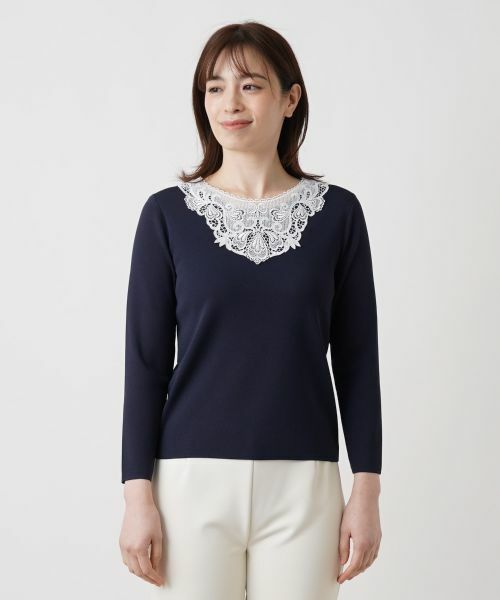 Leilian / レリアン ニット・セーター | レースデザインカットソー | 詳細8
