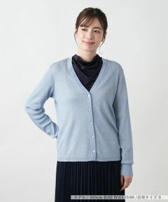 Leilian / レリアン カーディガン・ボレロ | ラメVネックカーディガン