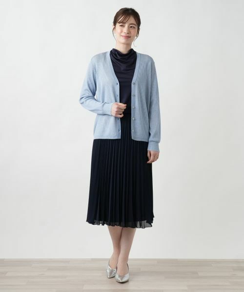 Leilian / レリアン カーディガン・ボレロ | ラメVネックカーディガン | 詳細1