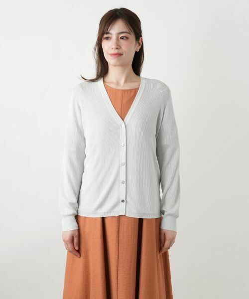 Leilian / レリアン カーディガン・ボレロ | ラメVネックカーディガン | 詳細7