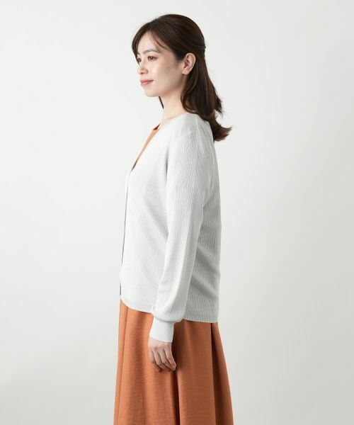 Leilian / レリアン カーディガン・ボレロ | ラメVネックカーディガン | 詳細8