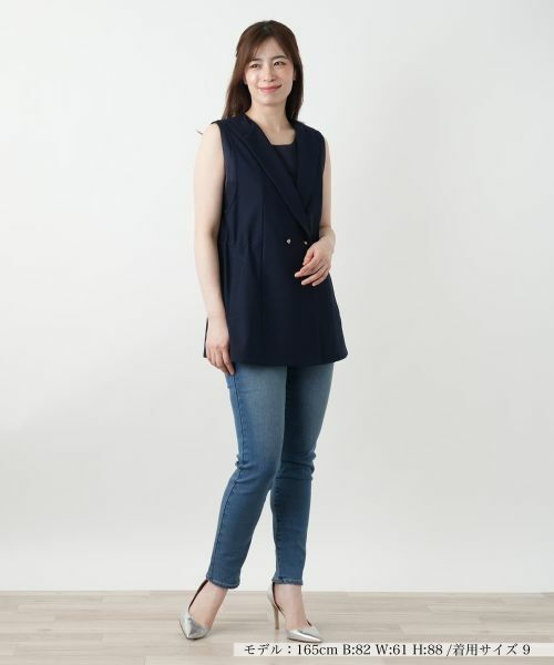 Leilian / レリアン テーラードジャケット | ダブルラペルドベスト【Leilian WHITE LABEL】 | 詳細1