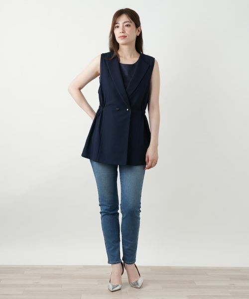 Leilian / レリアン テーラードジャケット | ダブルラペルドベスト【Leilian WHITE LABEL】 | 詳細4
