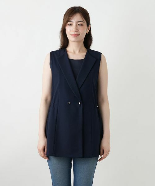 Leilian / レリアン テーラードジャケット | ダブルラペルドベスト【Leilian WHITE LABEL】 | 詳細5