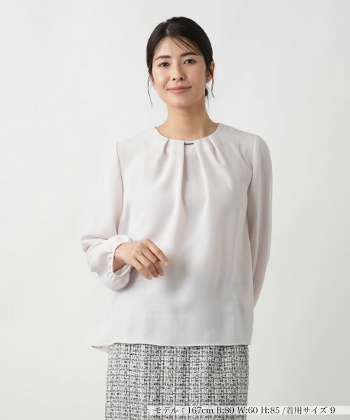 Leilian/レリアン タックブラウス【セレモニー】【Leilian WHITE LABEL】 ライトベージュ 7(S) Leilian/レリアン タックブラウス【セレモニー】【Leilian WHITE LABEL】 ライトベージュ 7(S)