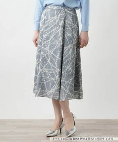 Leilian / レリアン ミニ・ひざ丈スカート | プリントミモレスカート