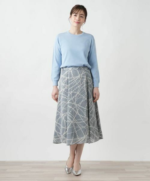 Leilian / レリアン ミニ・ひざ丈スカート | プリントミモレスカート | 詳細1