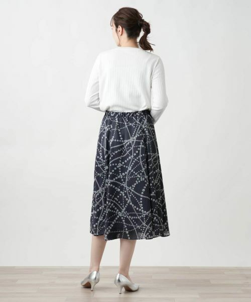 Leilian / レリアン ミニ・ひざ丈スカート | プリントミモレスカート | 詳細6