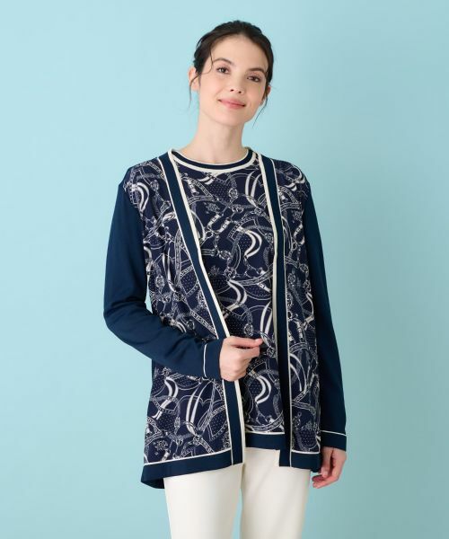Leilian / レリアン カーディガン・ボレロ | プリントドッキングカーディガン | 詳細10