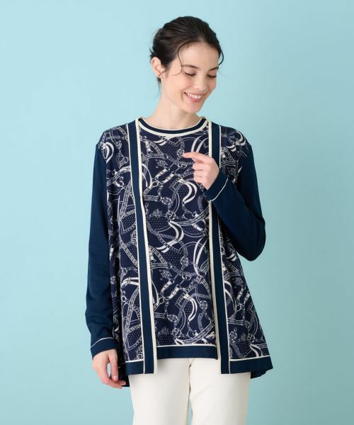 Leilian / レリアン カーディガン・ボレロ | プリントドッキングカーディガン | 詳細11