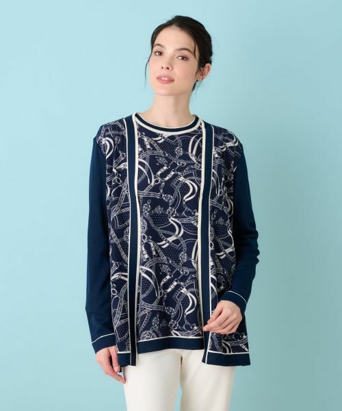 Leilian / レリアン カーディガン・ボレロ | プリントドッキングカーディガン | 詳細12