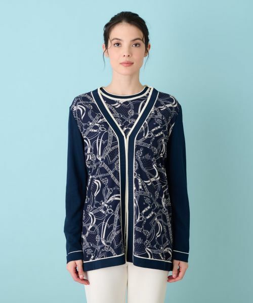 Leilian / レリアン カーディガン・ボレロ | プリントドッキングカーディガン | 詳細14