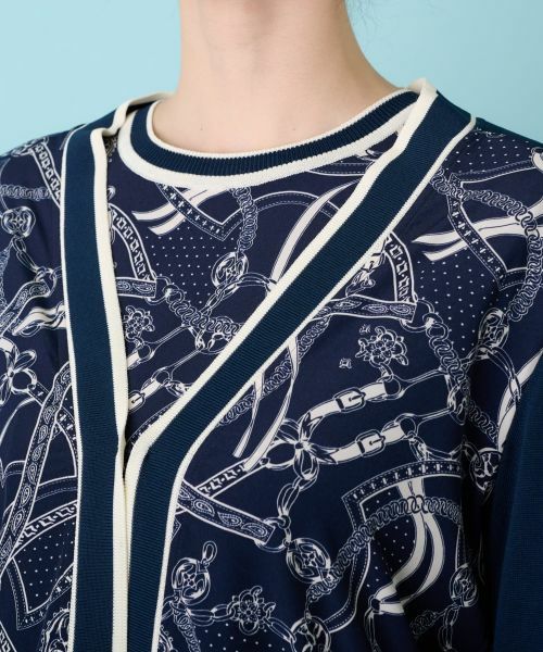 Leilian / レリアン カーディガン・ボレロ | プリントドッキングカーディガン | 詳細17