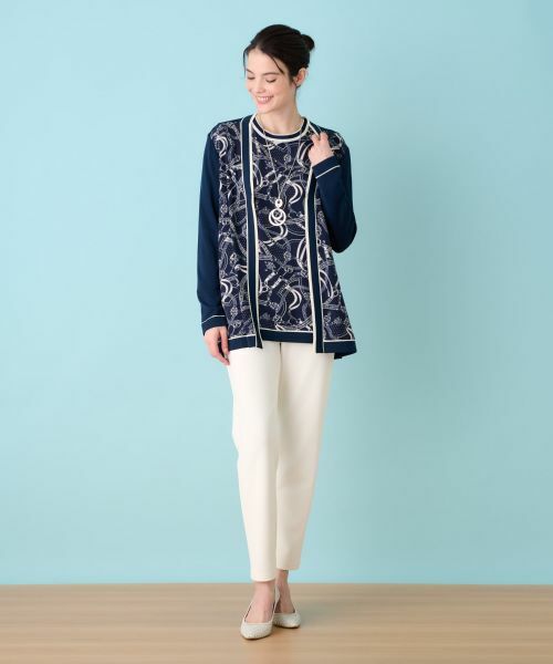 Leilian / レリアン カーディガン・ボレロ | プリントドッキングカーディガン | 詳細2