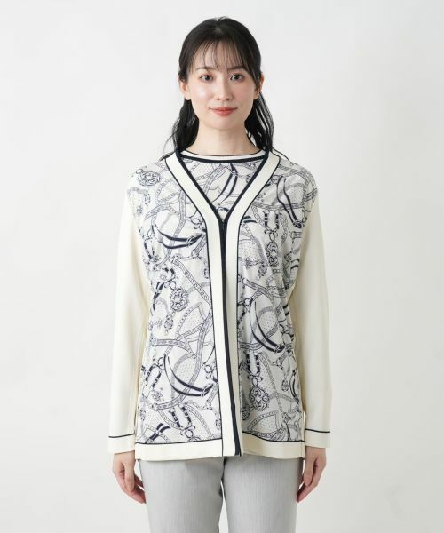 Leilian / レリアン カーディガン・ボレロ | プリントドッキングカーディガン | 詳細30