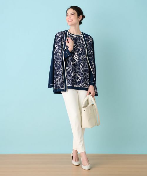 Leilian / レリアン カーディガン・ボレロ | プリントドッキングカーディガン | 詳細7