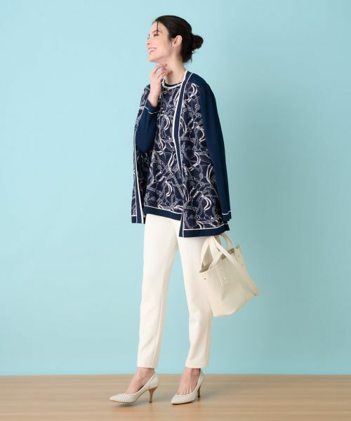 Leilian / レリアン カーディガン・ボレロ | プリントドッキングカーディガン | 詳細8