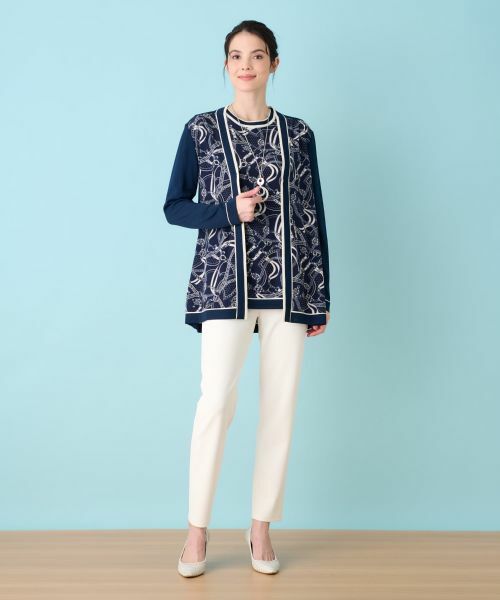 Leilian / レリアン カーディガン・ボレロ | プリントドッキングカーディガン | 詳細9