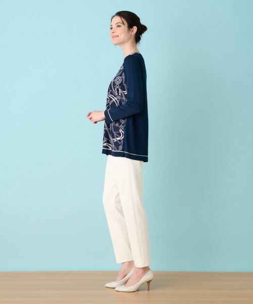 Leilian / レリアン ニット・セーター | プリントドッキングニット | 詳細11