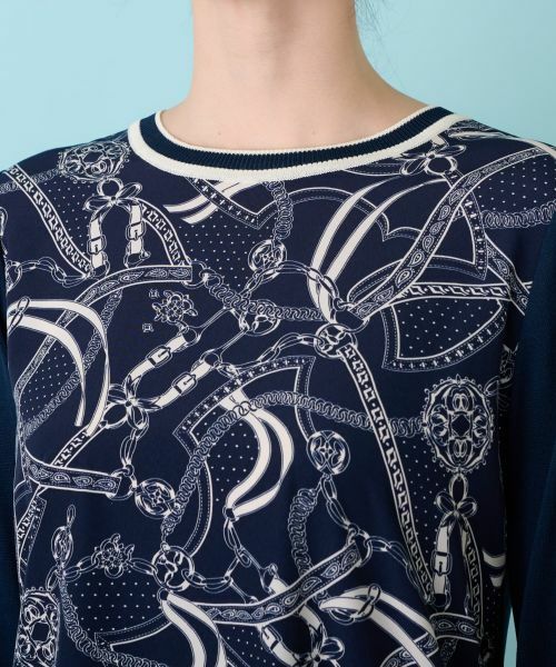 Leilian / レリアン ニット・セーター | プリントドッキングニット | 詳細13