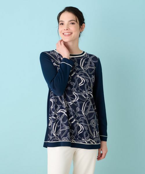 Leilian / レリアン ニット・セーター | プリントドッキングニット | 詳細2