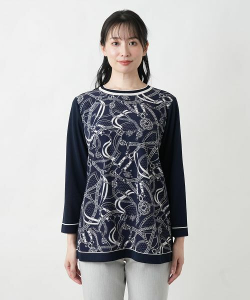 Leilian / レリアン ニット・セーター | プリントドッキングニット | 詳細24