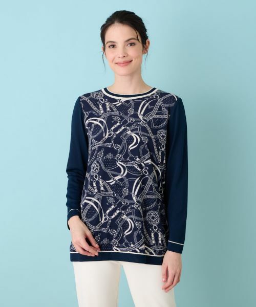 Leilian / レリアン ニット・セーター | プリントドッキングニット | 詳細3