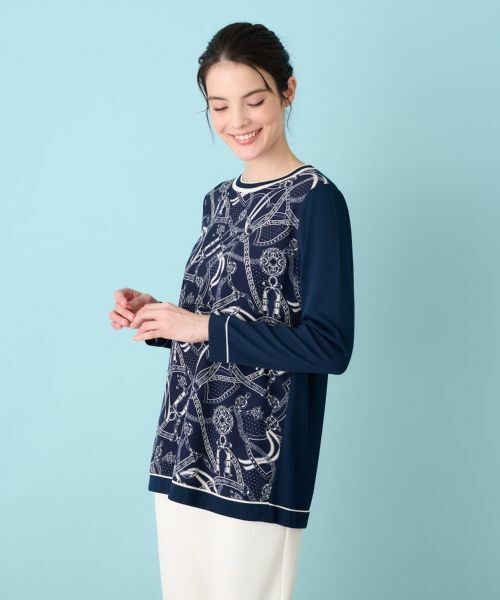 Leilian / レリアン ニット・セーター | プリントドッキングニット | 詳細4