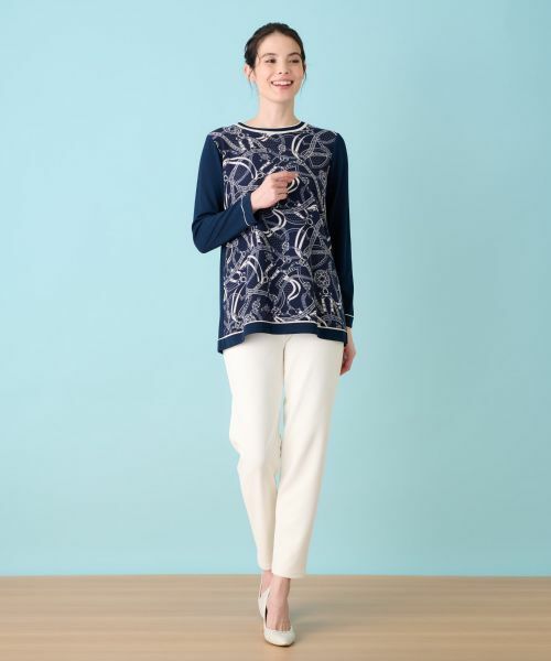 Leilian / レリアン ニット・セーター | プリントドッキングニット | 詳細9