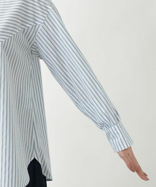 Leilian / レリアン シャツ・ブラウス | ストライプ切替ブラウス【MUSE BY ROCHAS Premiere】 | 詳細12