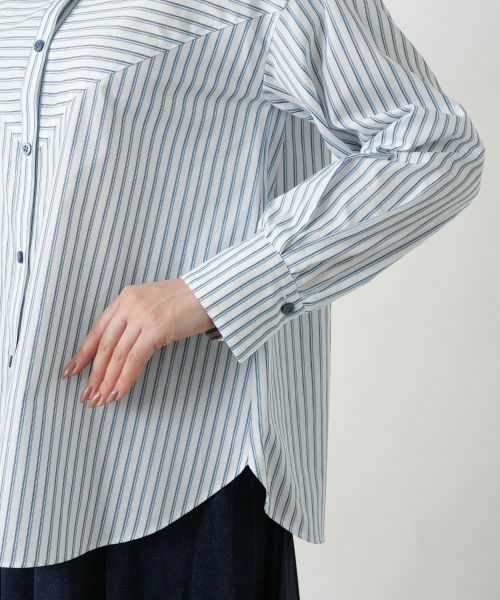 Leilian / レリアン シャツ・ブラウス | ストライプ切替ブラウス【MUSE BY ROCHAS Premiere】 | 詳細13