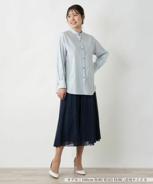 Leilian / レリアン シャツ・ブラウス | ストライプ切替ブラウス【MUSE BY ROCHAS Premiere】 | 詳細4