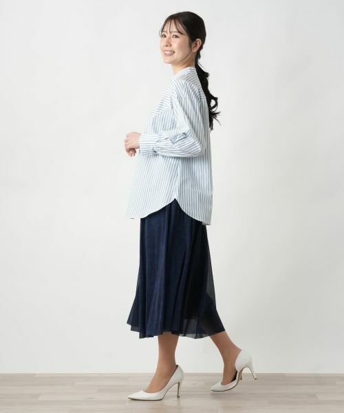 Leilian / レリアン シャツ・ブラウス | ストライプ切替ブラウス【MUSE BY ROCHAS Premiere】 | 詳細5