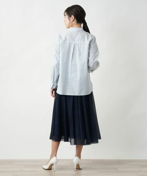 Leilian / レリアン シャツ・ブラウス | ストライプ切替ブラウス【MUSE BY ROCHAS Premiere】 | 詳細6