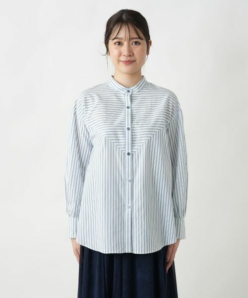 Leilian / レリアン シャツ・ブラウス | ストライプ切替ブラウス【MUSE BY ROCHAS Premiere】 | 詳細7
