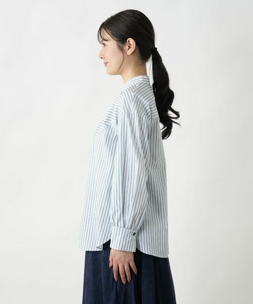 Leilian / レリアン シャツ・ブラウス | ストライプ切替ブラウス【MUSE BY ROCHAS Premiere】 | 詳細8