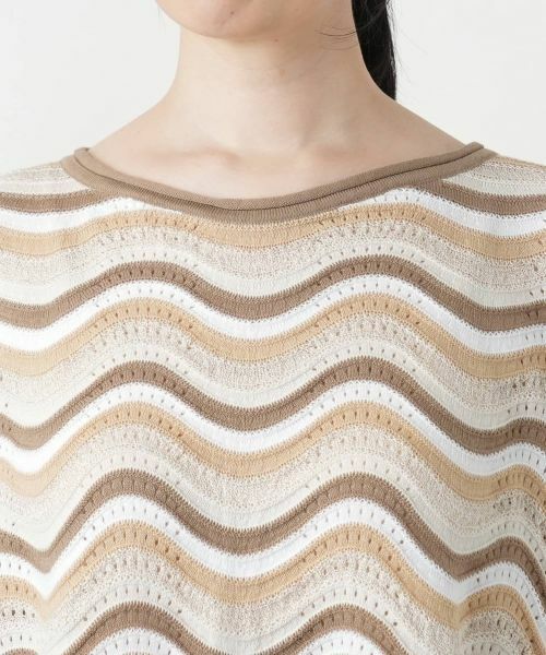 Leilian / レリアン テーラードジャケット | ウェーブボーダーニットベスト【BLUBIANCO】 | 詳細10