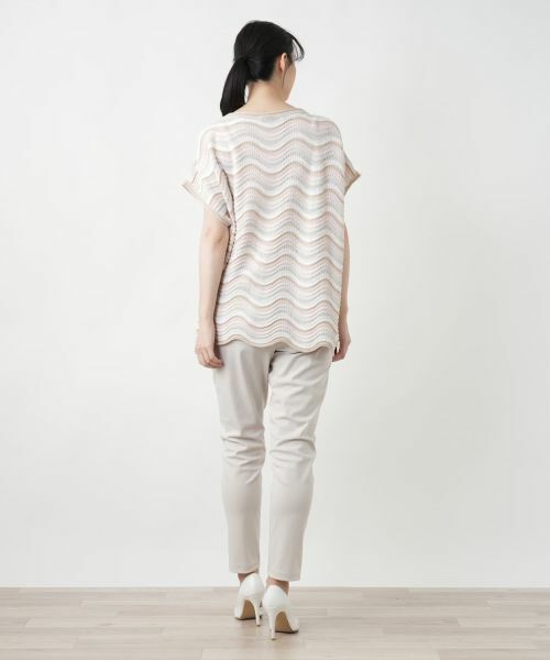 Leilian / レリアン テーラードジャケット | ウェーブボーダーニットベスト【BLUBIANCO】 | 詳細3