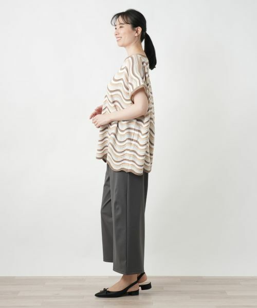 Leilian / レリアン テーラードジャケット | ウェーブボーダーニットベスト【BLUBIANCO】 | 詳細5