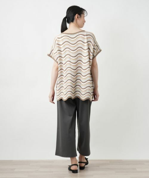 Leilian / レリアン テーラードジャケット | ウェーブボーダーニットベスト【BLUBIANCO】 | 詳細6