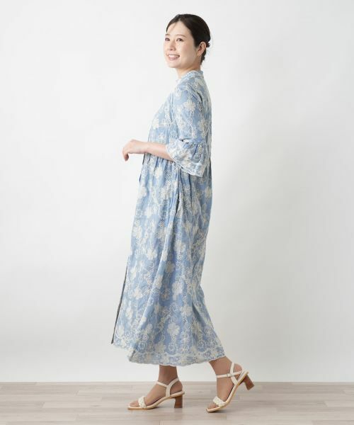 Leilian / レリアン ドレス | カットワーク刺繍フレアワンピース-BLUBIANCO | 詳細2